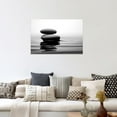 thumbnail image 4 of ZHONGYUTONG Zen Stone Wall Art Black and White Zen Canvas Picture Spa Stones Print Bathroom Spa Room Yoga Meditation Living Room Wall Decor Frame (16" x 24"), 4 of 6