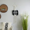 thumbnail image 2 of DecMode Black Cotton Handmade Intricately Weaved Macrame Wall Decor with Fringe Tassels, 2 of 7