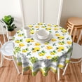 thumbnail image 5 of Round Tablecloth 60 Inch,Stain Resistance Polyester Table Cloth,Table Cover for Kitchen Dining Table, Buffet Parties and \u200bCamping-Lemon, 5 of 5