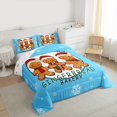 thumbnail image 4 of Manfei Gingerbread Man Teens Bedding Comforter Set, Merry Christmas Twin Comforter Sets, Dreamy Winter Blue Snowflake Reversible Bedding Set, Breathable Home Decor, 2 Pieces, 4 of 9
