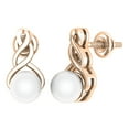 thumbnail image 1 of Dazzlingrock Collection 6mm Round White Freshwater Pearl Swirl Screwback Stud Earrings for Women (Color White, Clarity Clean) in 18K Rose Gold, 1 of 5