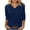 Navy, variant on HUJlwoi V-Neck T Shirts for Women 3/4 Sleeve Basic Pullover Spring Summer Solid Color Casual Tees Fashionable Tunic Tops