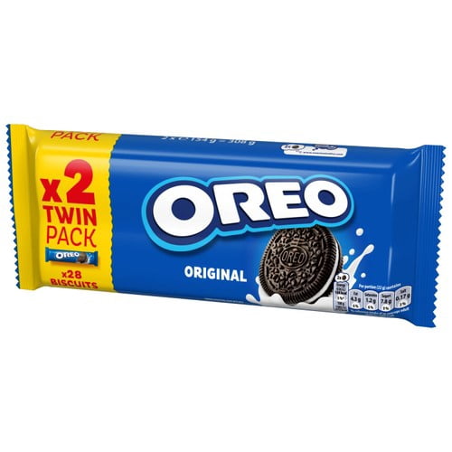 Oreo Chocolate Sandwich Biscuit Twin Pack 2 x 154g, British Import (Pack of 2)