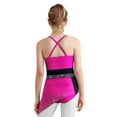 thumbnail image 2 of CHICTRY Robe de Patinage Artistique pour Filles, Bretelles Spaghetti, Jupe de Ballet, Rose Vif 14, 2 of 7