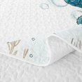 thumbnail image 5 of Manfei Cute Seahorse Bed Spread Queen,Ocean Themed Art Queen Coverlet Set,White Green,3 Pieces, 5 of 7