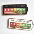 thumbnail image 3 of Broche Esmaltado My Social Battery 7 Moods Lapel Pins (+) Blanco, 3 of 9