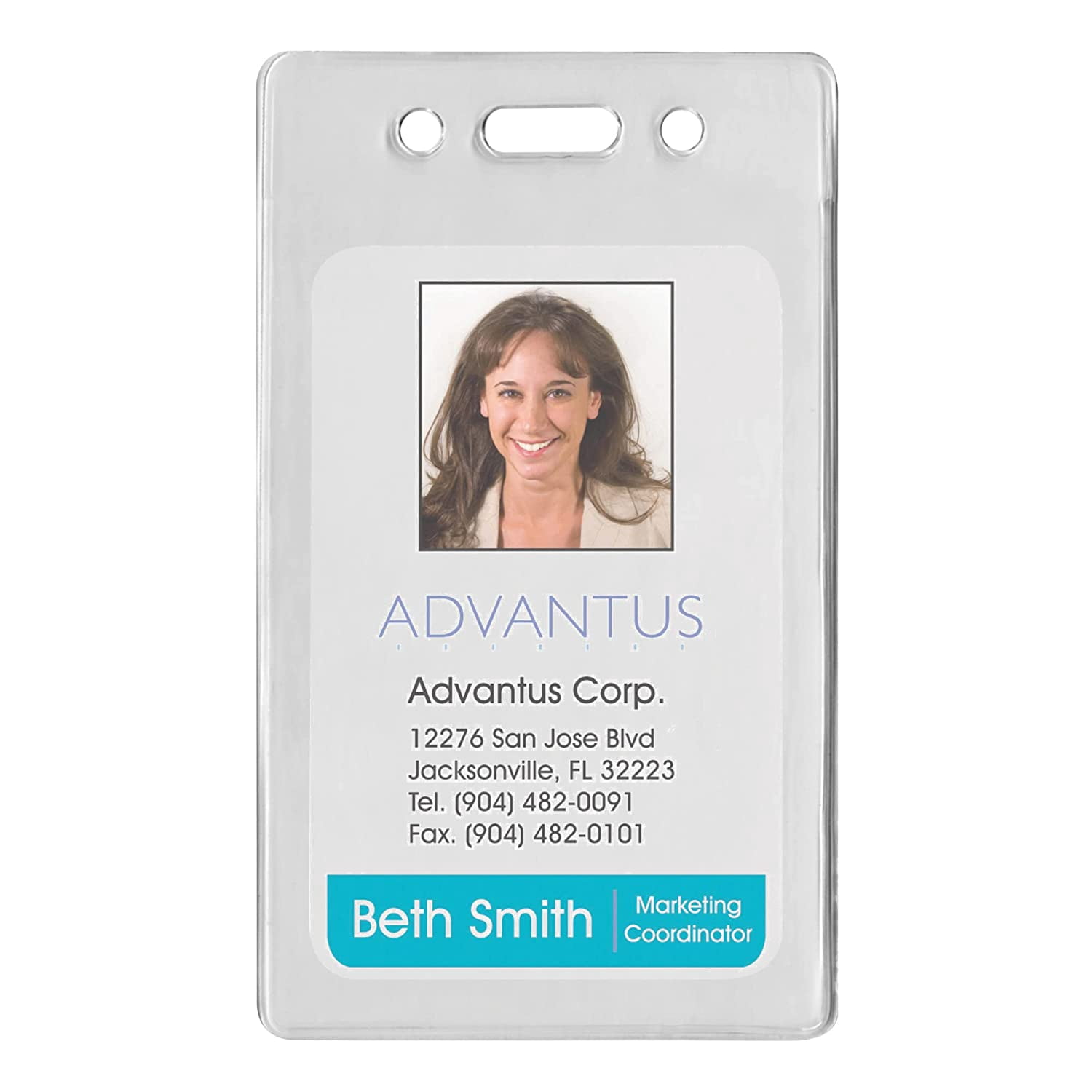 ADVANTUS Proximity Badge Holder, Vertical, 2-3/8 x 4-3/8 Insert Size, Clear, 50 per Pack (75451)