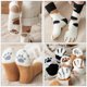 thumbnail image 5 of Qarigey calcetines bonitos para mujer dibujos animados gato pata invierno Coral vellón terciopelo grueso hogar cálido calcetines para dormir Type3 NO3, 5 of 6