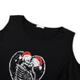 thumbnail image 4 of Xmarks Christmas Swing Tunic Top for Women Long Sleeve Cold Shoulder Kissing Skeleton Santa Heart Printed Blouse Irregular Hem Swing Tunic Blouses, S-2XL, 4 of 6