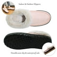 thumbnail image 3 of Needbo Women's Suede Moccasin Fuzzy Slippers Fleece Lined House Non-Slip Rubber Sole Indoor & Outdoor Memory Foam Shoes , Pink Size 8-9, 3 of 6