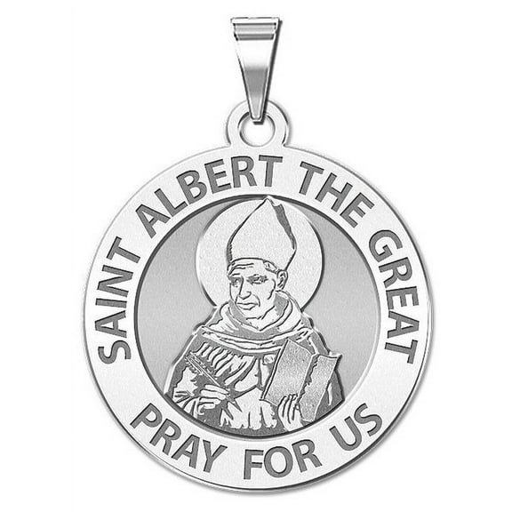PicturesOnGold.Com Saint Albert the Great Religious Medal  - 1 Inch Size of a Quarter - Sterling Silver