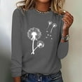 thumbnail image 2 of MaFYtyTPR Fashionable Women's Printed Round Neck Pullover Long Sleeved Casual Top Womens Comfortable and Casual for Women Gray XXL, 2 of 4
