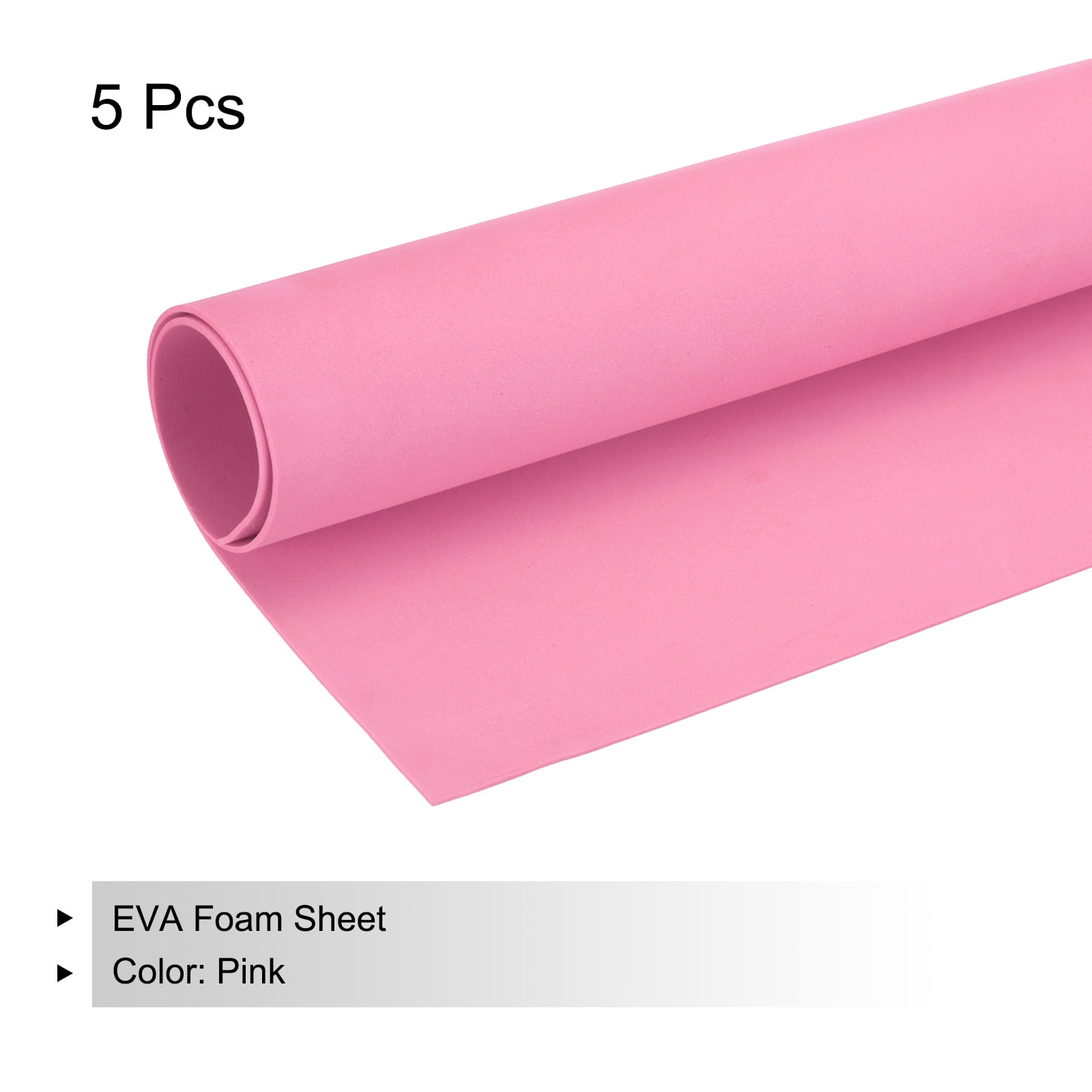 Uxcell EVA Foam Sheets Pink 35.4 Inch x 19.7 Inch 2mm Thick Crafts Foam Sheets for Costumes, Arts and Crafts Projects Pack of 5