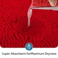 thumbnail image 3 of Juego de alfombras de baño BYSURE rojas de fibra de chenilla de 3 piezas, 3 of 6