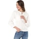 thumbnail image 1 of INSPIRE CHIC Blusa Floral Texturizado Cuello Redondo Lazo De Hombro Manga Larga Pu?os Ajustables Top De Primavera Para Mujer Blanco L, 1 of 6