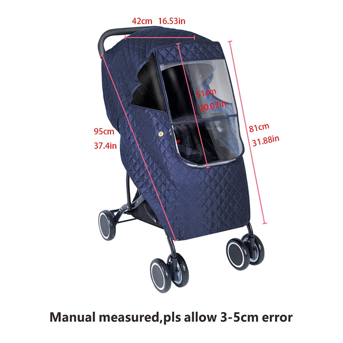 Baby Stroller Rain Cover Waterproof Travel Strollers Raincoat Pushchairs Accessories for Colder Weather Protect from Snow Wind Sun Dust navy blue Walmart