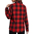 thumbnail image 4 of MOSHU Flannel Shirts for Women Casual Plaid Womens Tops Long Sleeve Button Down Shirts Curved Hem Blouses, 4 of 6
