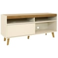 thumbnail image 3 of Sunnydaze Mid-Century Modern Console TV Stand for 58" TV with Shelves, Latte, 3 of 15