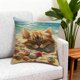 thumbnail image 5 of Funda de almohada de lino para sofá y cama | Funda de cojín decorativa con cremallera invisible | Funda de almohada cuadrada lavable para sala de estar, dormitorio o exteriores, 5 of 6