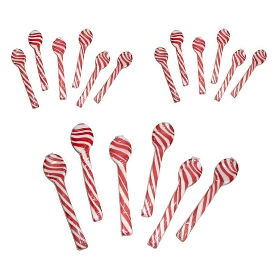 Edible Peppermint Candy Cane Spoons (3 Box of 6 SPOONS ) Edible Candy Cane Spoons, Perfect for Hot Chocolate and Coffee, Bulk Children Christmas Favors, Birthday Goody Bag Filler, Stocking Stuffers