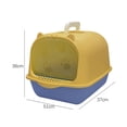 thumbnail image 3 of GROWTH TANK Enclosed Cat Toilet Portable Detachable Kitty Litter Tray Easy Cleaning Reusable Yellow Blue, 3 of 9