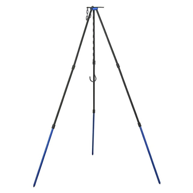 Naiovety Trípode de hogueras hecho de aleación portátil de aleación de aluminio para acampar y trípode de Fiesta al aire libre portátil Kits de desorden para acampar azul