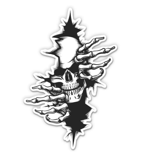 WALL CARD GLASS STICKER FOR CRAFT 10 X SKULL WITH SWORDS VINYL DECAL 