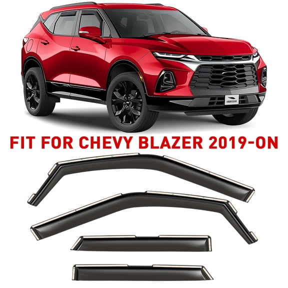 Voron Glass in-Channel Extra Durable Rain Guards for Chevrolet (Chevy) Blazer 2019-2026, Window Deflectors, Vent Window Visors, 4 Pieces - 200676