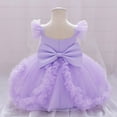 thumbnail image 5 of Efsteb Girls Birthday Dress Cute Tulle Formal Wedding Party Ruffle Tutu Princess Dresses (Purple,9 Months), 5 of 8