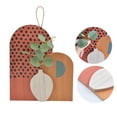 thumbnail image 4 of HuiXinOu Wooden Hanging Decoration Board with Faux Greenery, Boho Wall Art for Bedroom Living Room Office, Decorative Sign with Plastic Plants, 4 of 6
