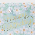 thumbnail image 3 of Medium Foil Print ‘Happy Birthday’ Daisies Birthday Gift Bag Blue/White –, 3 of 4