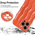 thumbnail image 4 of Compatible with iPhone 14 Pro Max 6.7" Case, Cute Glossy Water Ripple Pattern Phone Case, Curly Wave Frame Design for Women Girls, Soft TPU Slim Fit Shockproof Full-Body Protection Cover, Coral, 4 of 12