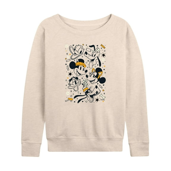 Mickey & Friends - Halloween Collage - Women's Lightweight French Terry Long Sleeve Shirt
