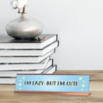 thumbnail image 3 of Signs ByLITA I'm Lazy, But I'm Cute Blue Stars, Designer Series Desk Sign, Novelty Nameplate (2 x 8"), 3 of 3