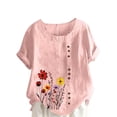 thumbnail image 2 of Womens Tops Summer Spring Short Sleeve T Shirts Blouse Outfits Beach Vacation Clothes Cute Tops Going Out Tops For Women, 2 of 5