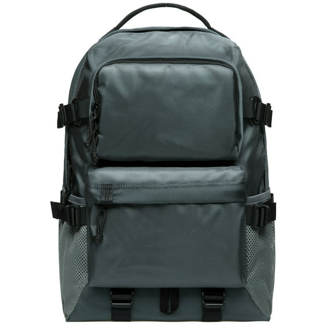 KAUKKO Vintage Casual polyster and Leather Rucksack Backpack (Nylon Grey)