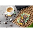 thumbnail image 3 of Labradoodle in Sunflowers Foam Coasters 3.5 in x 3.5 in, 3 of 5