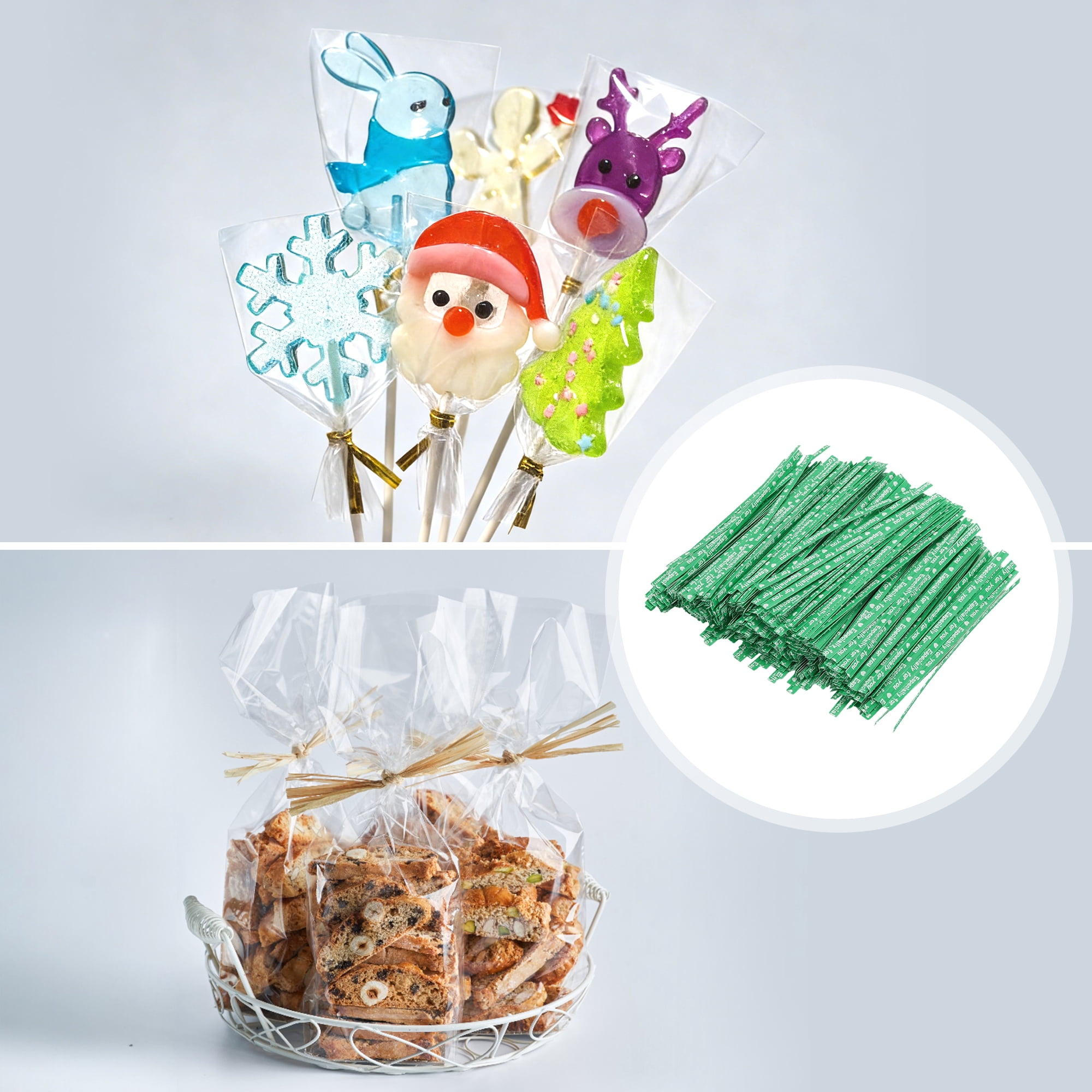 Unique Bargains Decorative Twist Ties for Gift Wrap and Crafts 700 Pcs Green