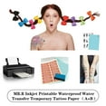 thumbnail image 4 of MR.R Inkjet Printable Water Transfer Paper for Temporary Body Tattoo , Nail Film Sticker A4 size,8.23''x11.7'' with 5 sets per pack, 4 of 6