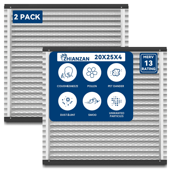 (2 Pack) 213 Replacement Filter Compatible with  Aprilaire Whole House Air Purifiers Model 1210,1620,2210,2216,3210, 4200,20x25x4 MERV 13 Furnace Filter