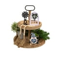 thumbnail image 2 of Xloro Farmhouse Tiered Tray Decor Set Rustic Wooden Tabletop Display with Figurines & Home Sign for Farmhouse Home Decor Kitchen Counter or Entryway Centerpiece (1Set), 2 of 9