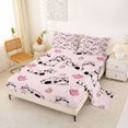 thumbnail image 2 of Manfei Cute Tea Time Kitten Bed Sheets, Sweet Cupcake Full Size Sheets, Pink, 4 Pieces, 1 Flat Sheet, 1 Fitted Sheet and 2 Pillowcases, 2 of 6