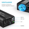 thumbnail image 4 of Inversor de Corriente de Auto Portátil Inteligente, Convertidor Inversor de Coche CC 12V a CA 110V y 2 USB, Convertidor Corriente Auto de Conector del Encendedor, para Aventuras, Viaje Largo, Picnic, 4 of 7