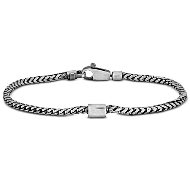 Miabella Franco Link Bracelet in Oxidized Sterling Silver, 9 in