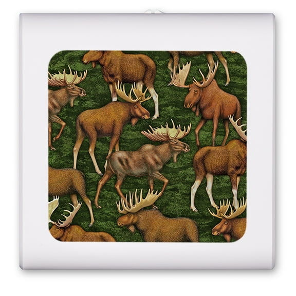 Plug in Dimmable LED Night Light with Dusk to Dawn Auto Sensor, Adjustable Brightness, Warm Light, Auto On/Off Nightlight for Bathroom, Hallway, Nursery, Bedrooms - Moose