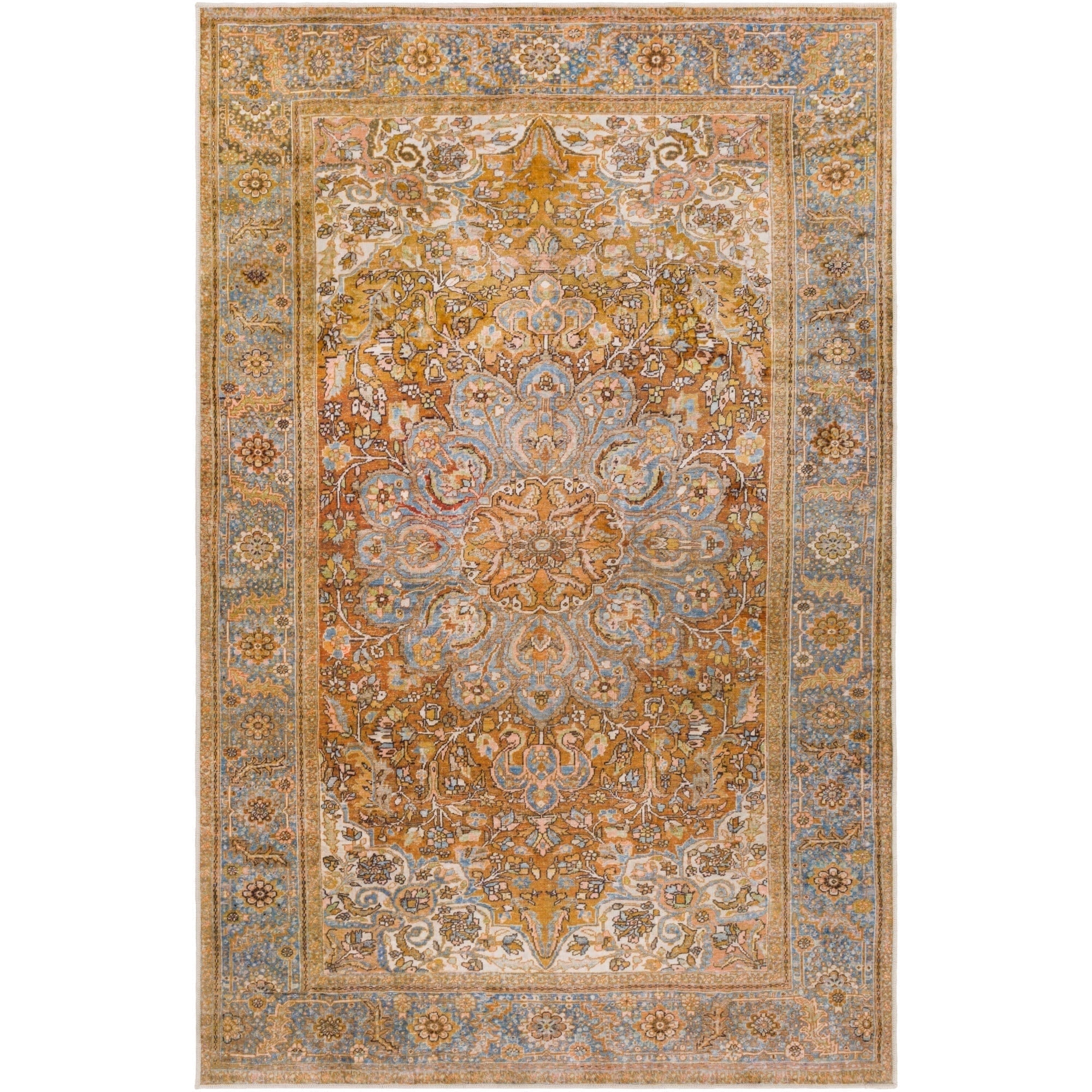Livabliss Lavable Vintage Washable Area Rug,2' x 2'11",Brown