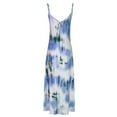 thumbnail image 5 of Usmixi Summer Dresses for Women Plus Size Swing Spaghetti Strap Beach Camisole Sun Dresses Sleeveless V-Neck Tie-Dye Maxi Sun Dress Blue XXXL Clothes, 5 of 7