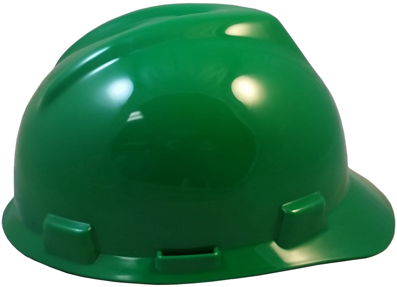 MSA V-Gard Cap Style Hard Hats w/FasTrac III Suspensions with Tote Bag - Green