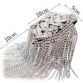 thumbnail image 4 of Brooch Shoulder Brooch Tassels Rhinestones Jewelry Handmade Shiny Epaulet Clothes Decor Silver, 4 of 6