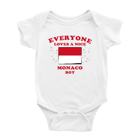 

Everyone Loves a Nice Monaco Boy Cute Baby Bodysuit Newborn Clothes Outfits (White 12-18 Months)
